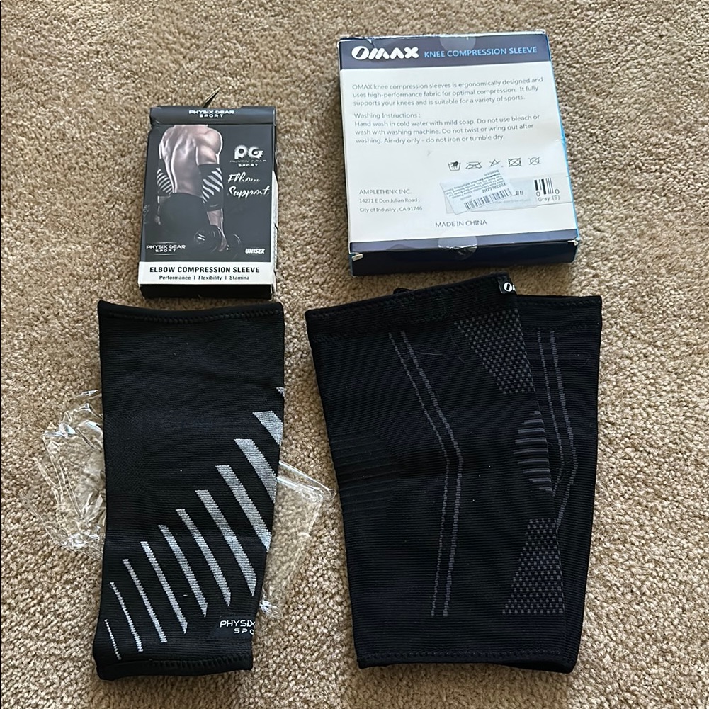 Black Knee Compression Sleeve And Elbow Compression Sleeve